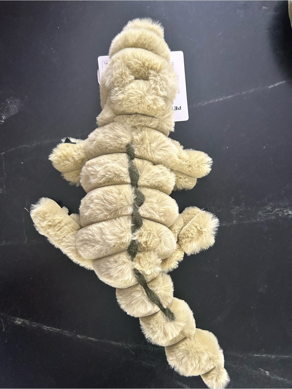 Plush Crocodile Chew Toy - Beige Faux Fur for Small Pets